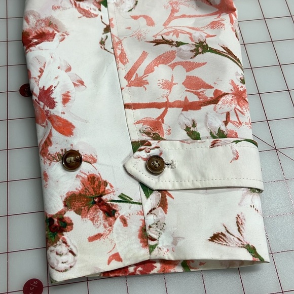 DENNIS BASSO Multi Pink/Green Floral Spring Coquette Career Boho Trench Coat 1X - Picture 7 of 16